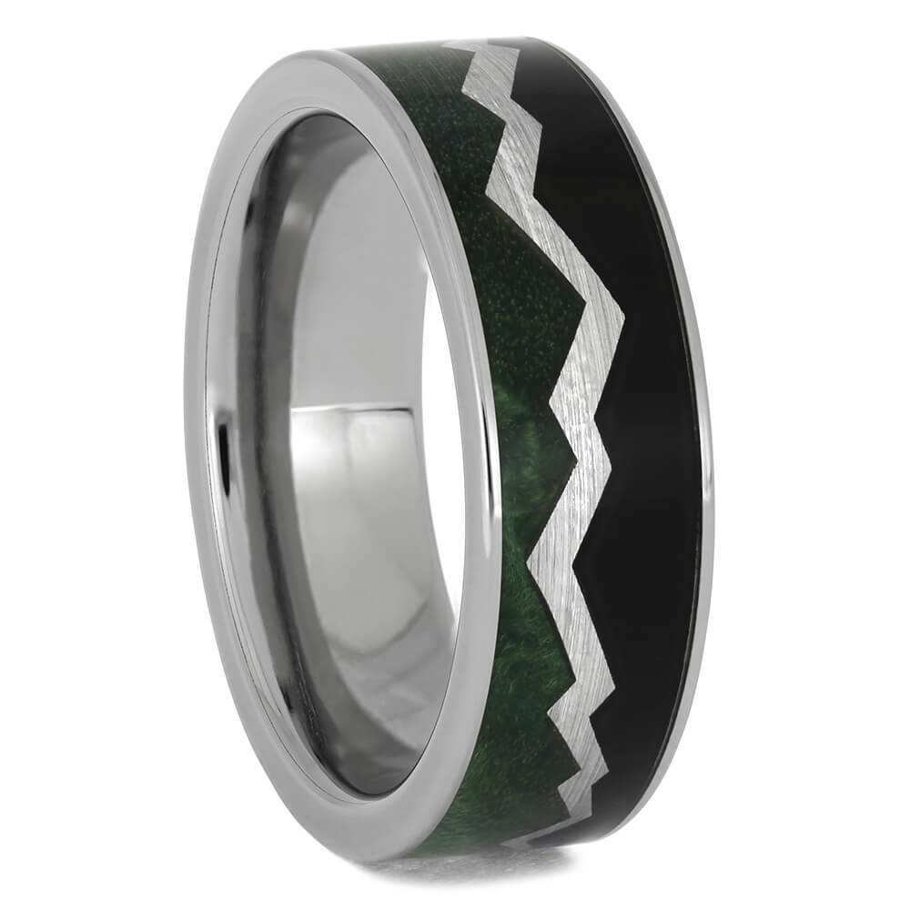 Silver Mountain Range Wedding Band Jewelry By Johan