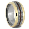 Meteorite & Mokume Gane Men's Wedding Band With Gold Edges - Jewelry by Johan