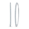 Diamond Hoop Threader Earrings In White Gold-SHEF075854 - Jewelry by Johan
