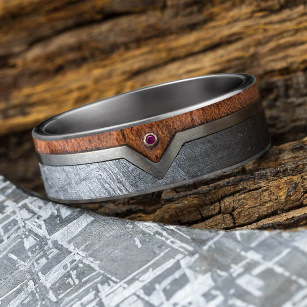 Unique Meteorite Wedding Band