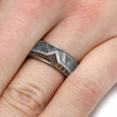 Chevron Men's Wedding Band With Meteorite