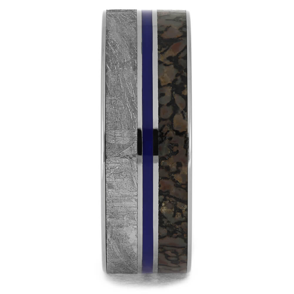 Titanium Men's Wedding Band with Whiskey Barrel Wood Sleeve-2208 - Jewelry by Johan