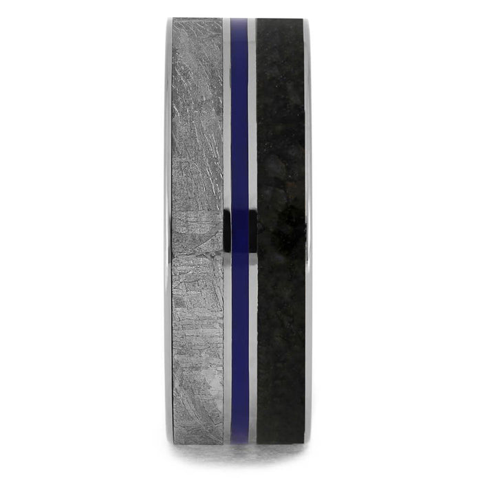 Unique, Men's Wedding Band with Whiskey Barrel Wood Inside - Jewelry by Johan