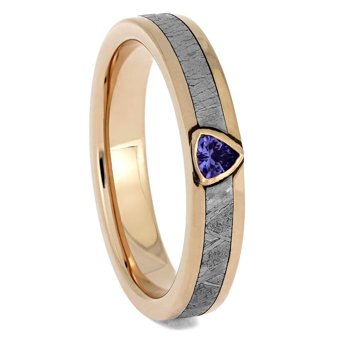 Rose Gold and Meteorite Wedding Band
