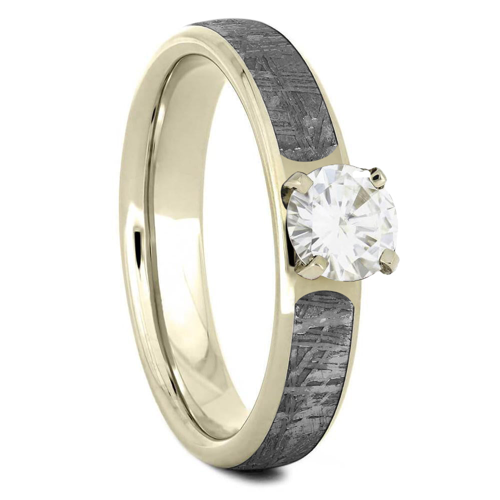 Authentic Diamond Meteorite Engagement Ring With Stunning 1ct Genuine  Diamond Round Center cob-6f14g1rd-meteorite-diamond - Etsy