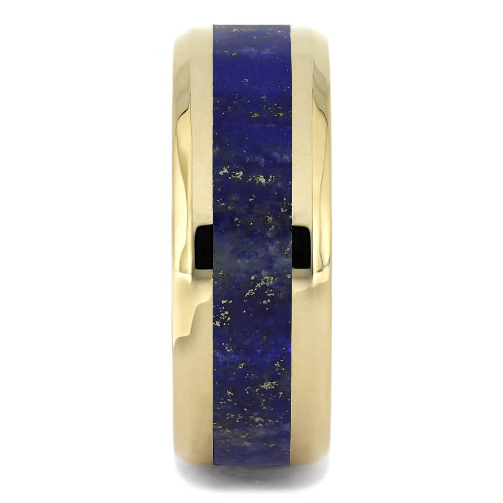 Solid Gold Lapis Ring for Man