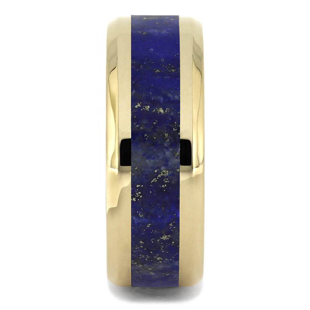 Solid Gold Lapis Ring for Man