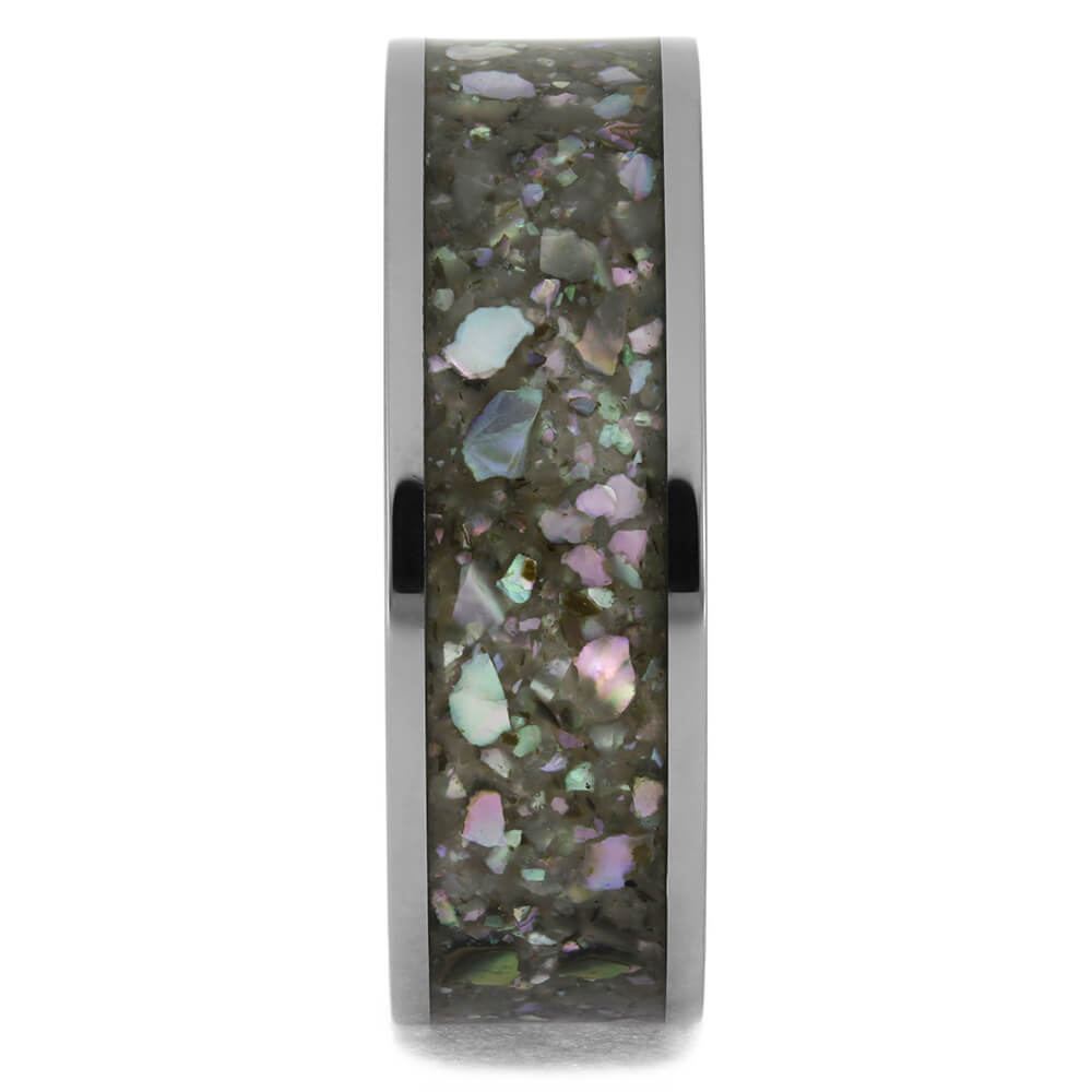 Abalone and Titanium Wedding Bands