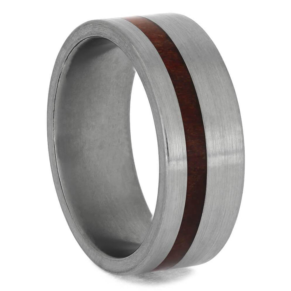 Ruby Redwood Wood Ring In Brushed Titanium - Jewelry by Johan