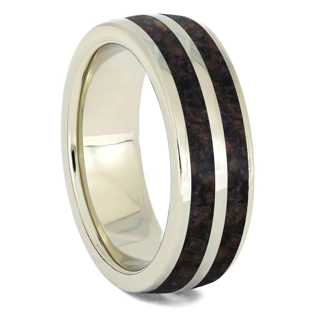 Men's Wedding Band with Dinosaur Bone
