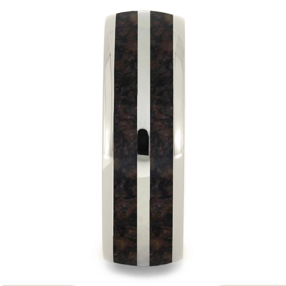 Solid Gold and Dinosaur Bone Ring for Man