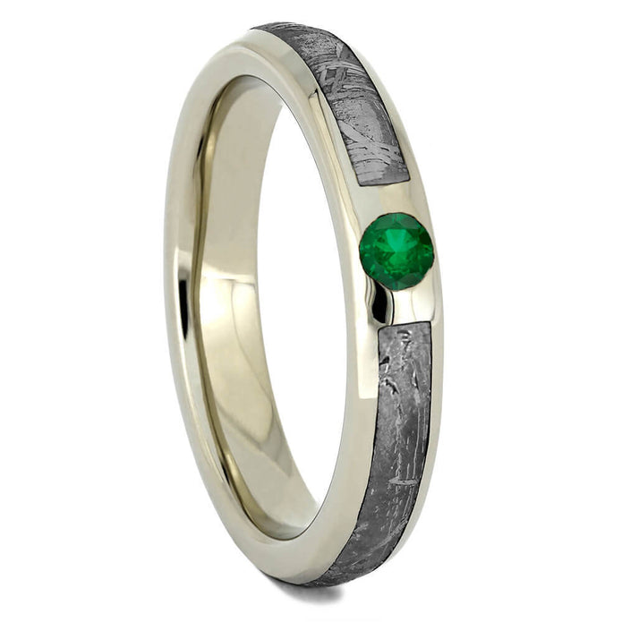 White Gold and Meteorite Wedding Band