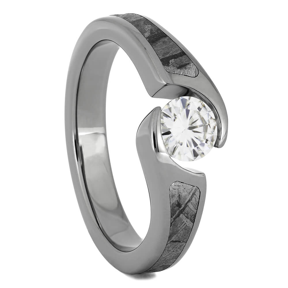 Meteorite Wedding Ring Set