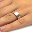 White Gold Wedding Band, Sindora Wood Ring With Brushed Finish-2281 - Jewelry by Johan