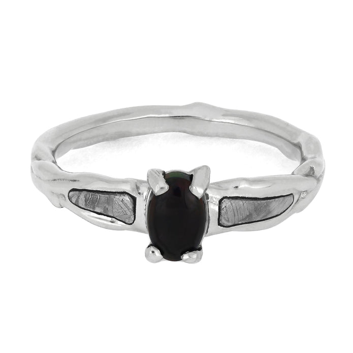 Meteorite and Platinum Engagement Rings