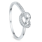 Diamond Love Knot Promise Ring, White Gold or Silver-SHRF030356 - Jewelry by Johan