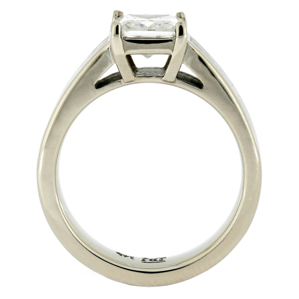 White Gold Moissanite Engagement Ring With Deer Antler-2313 - Jewelry by Johan