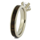 Wood and White Gold Engagement Ring