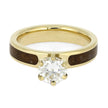 Solitaire 6 Prong Moissanite Engagement Ring With Wood Inlay - Jewelry by Johan