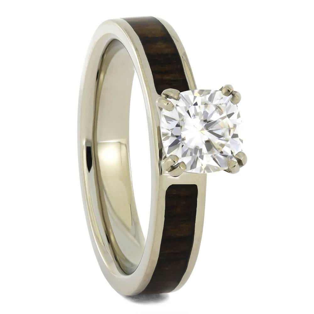 Moissanite and White Gold Ring