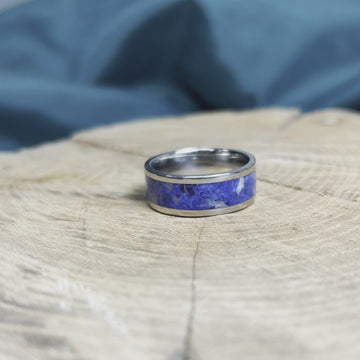 Men's Lapis Lazuli Ring in Titanium