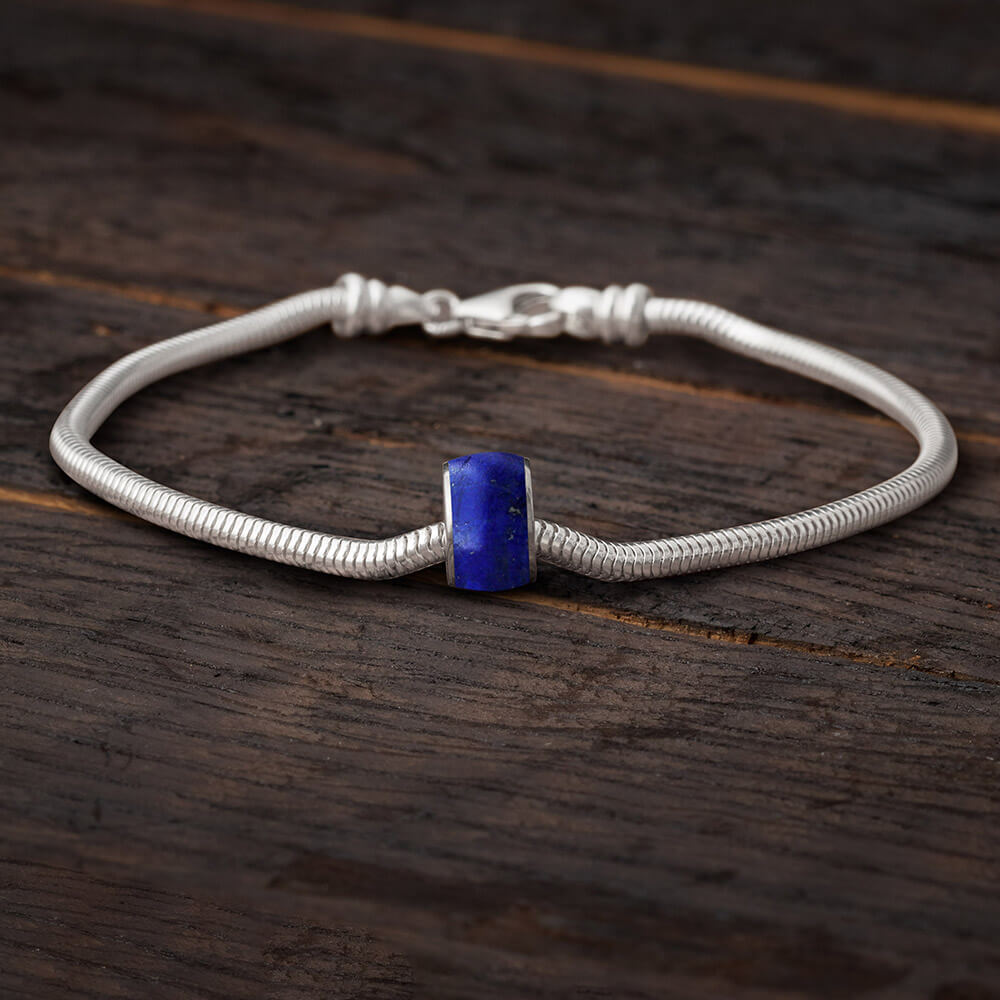 Lapis Lazuli Charm Bead Bracelet