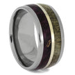 Antler and Purple Wood Wedding Band