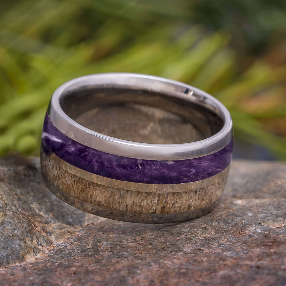 Custom-Made Men's Purple Asscher Cut Amethyst Statement Ring in 18k Ye