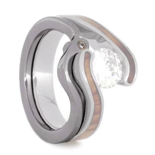 Titanium Shadow Band with 1MM Moissanite-2536-1 - Jewelry by Johan