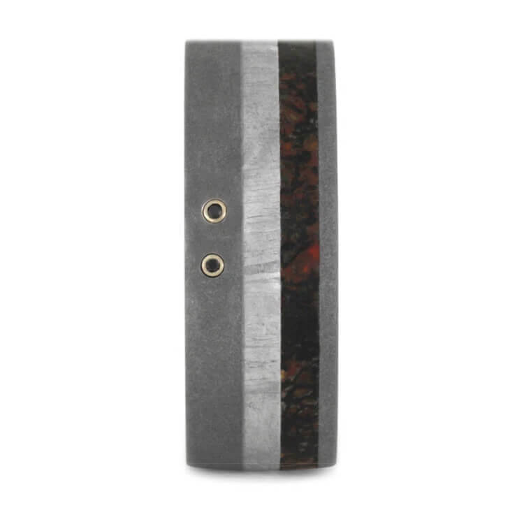 Meteorite Wedding Band with Flat Profile