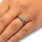 Rough Aquamarine Engagement Ring With Lapis Lazuli-2360 - Jewelry by Johan