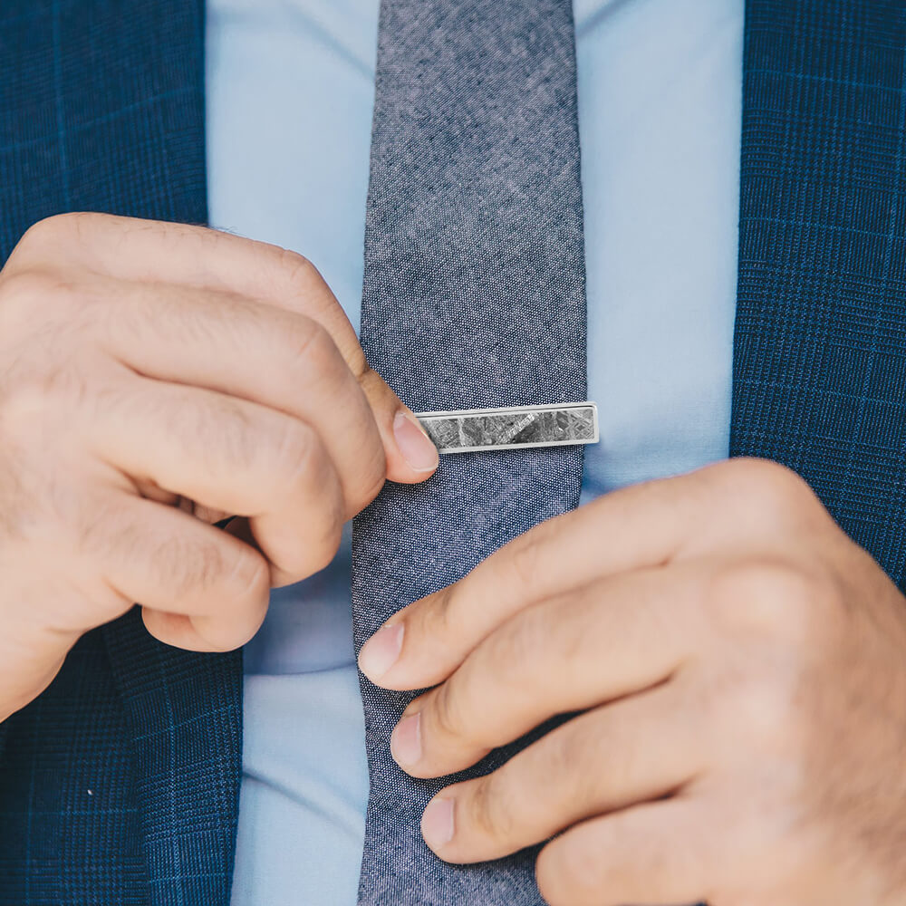 Meteorite Tie Clip, In Stock-SIG3054 - Jewelry by Johan