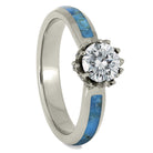 Turquoise & Moissanite Engagement Ring
