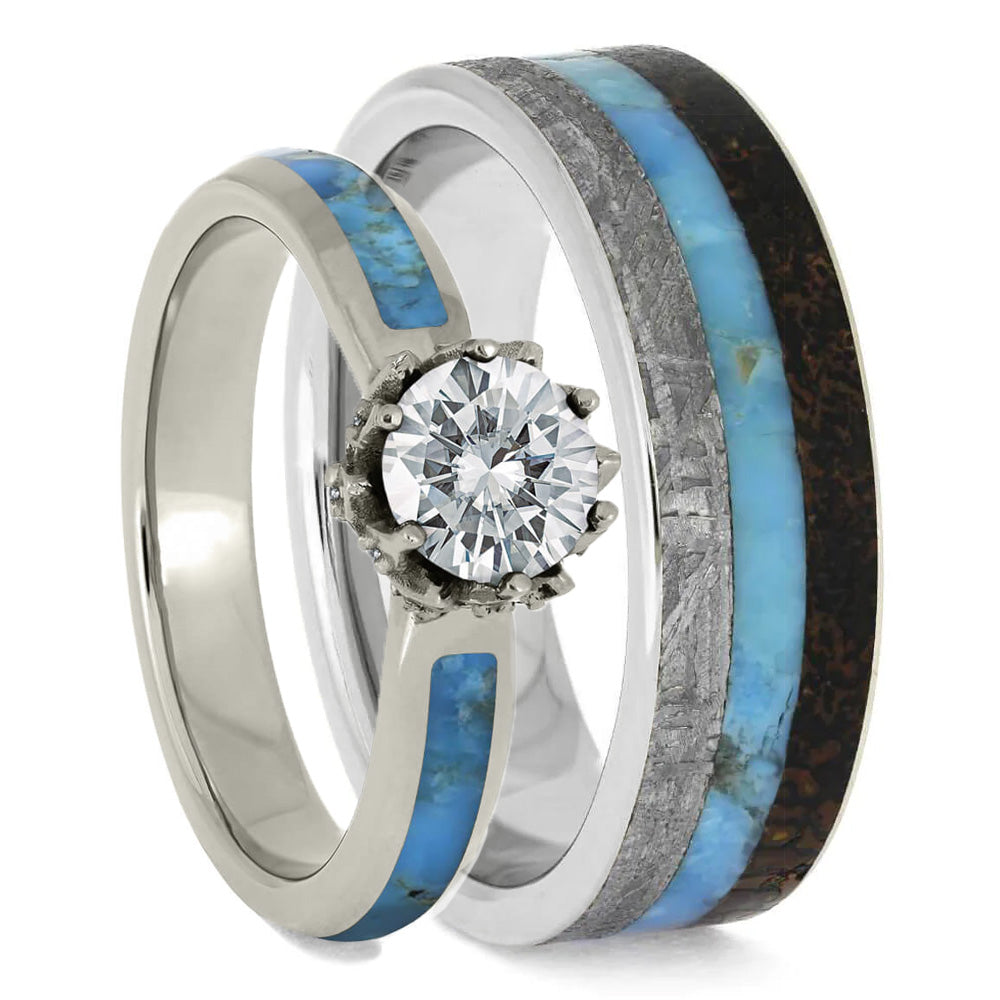 Matching Blue Rings for Him and Her