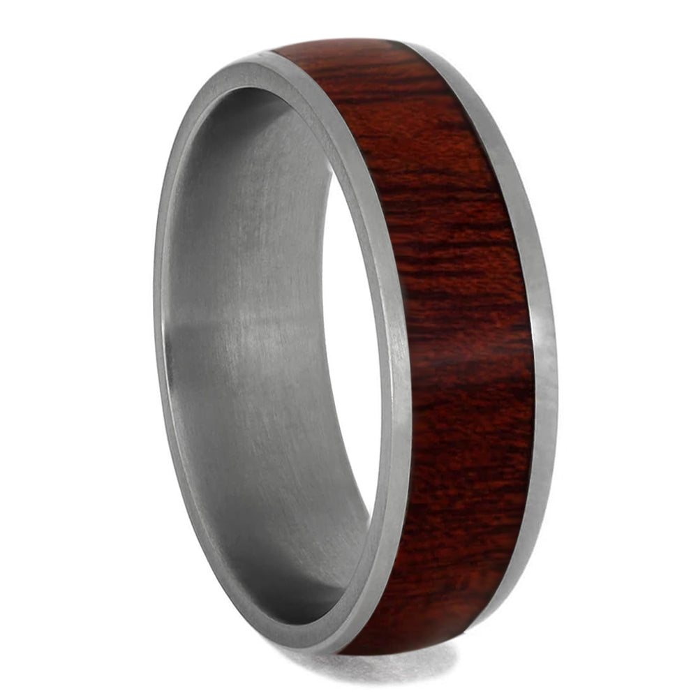 Wood & Matte Titanium Men's Wedding Band - Jewelry by Johan