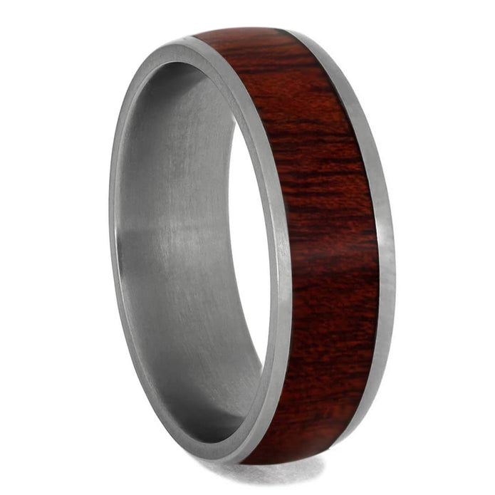 Wood & Matte Titanium Men's Wedding Band - Jewelry by Johan
