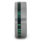 Malachite Ring with Inner Wood Sleeve and Titanium Band-3160 - Jewelry by Johan