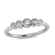 Five Stone Diamond Engagement Ring in White Gold-3122 - Jewelry by Johan