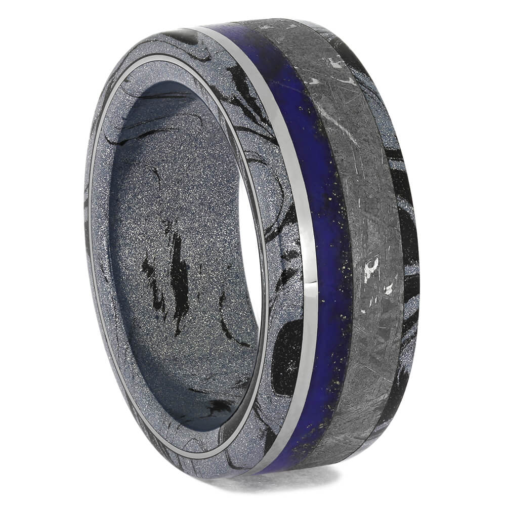 Meteorite and Mokume Gane Wedding Bands