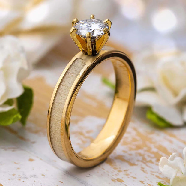 Wood and Gold Wedding Bands
