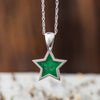 Green Stardust™ Sterling Silver Star Pendant Necklace-2425-GR - Jewelry by Johan
