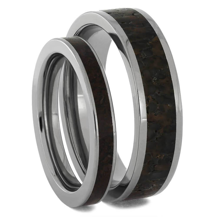 Unique Dinosaur Bone Wedding Bands