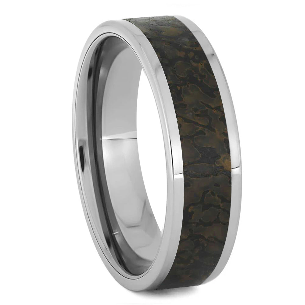 6mm Solid Dinosaur Bone Wedding Band, Made to Order - Jewelry by Johan