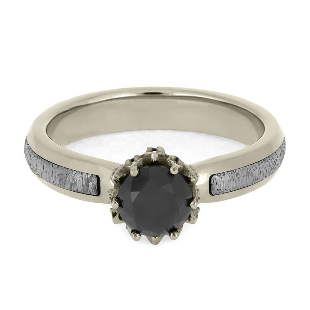 Lotus Style Engagement Ring with Sapphires