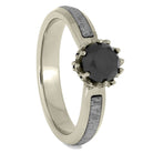 Meteorite and White Gold Engagement Ring