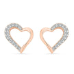 Rose Gold Diamond Heart Stud Earrings