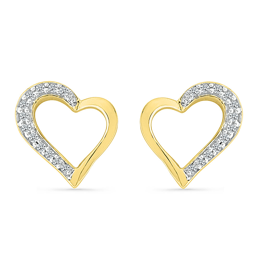 Heart Pave Diamond, Platinum and Yellow Gold Earrings – Diana Vincent  Jewelry Designs