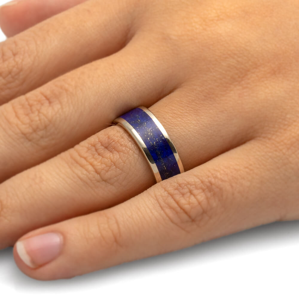 Men's Lapis Lazuli Wedding Band-2524 - Jewelry by Johan