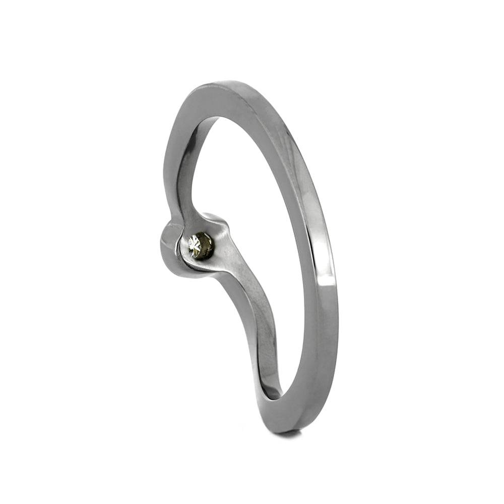 Titanium Shadow Band with 1MM Moissanite-2536-1 - Jewelry by Johan