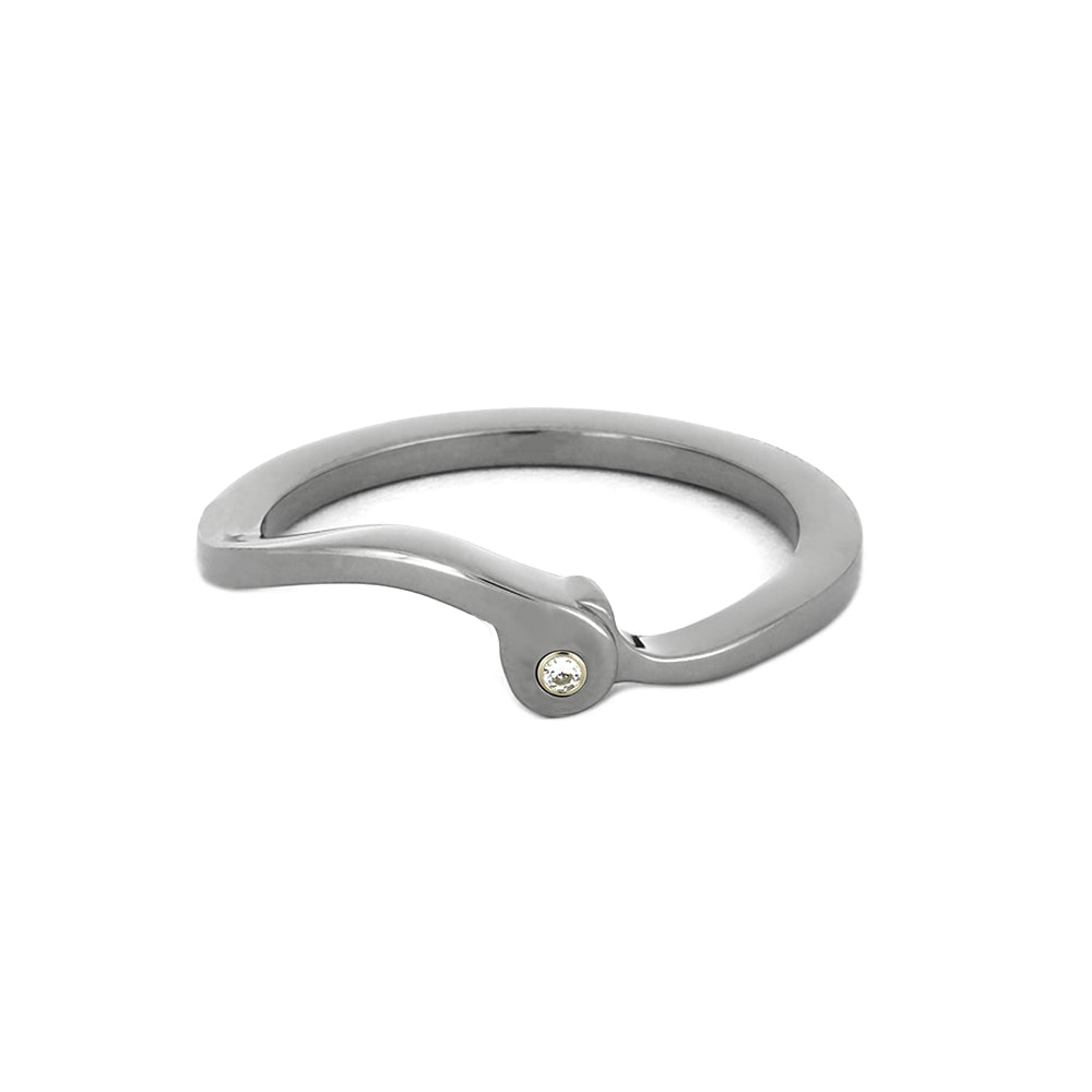 Titanium Shadow Band with 1MM Moissanite-2536-1 - Jewelry by Johan